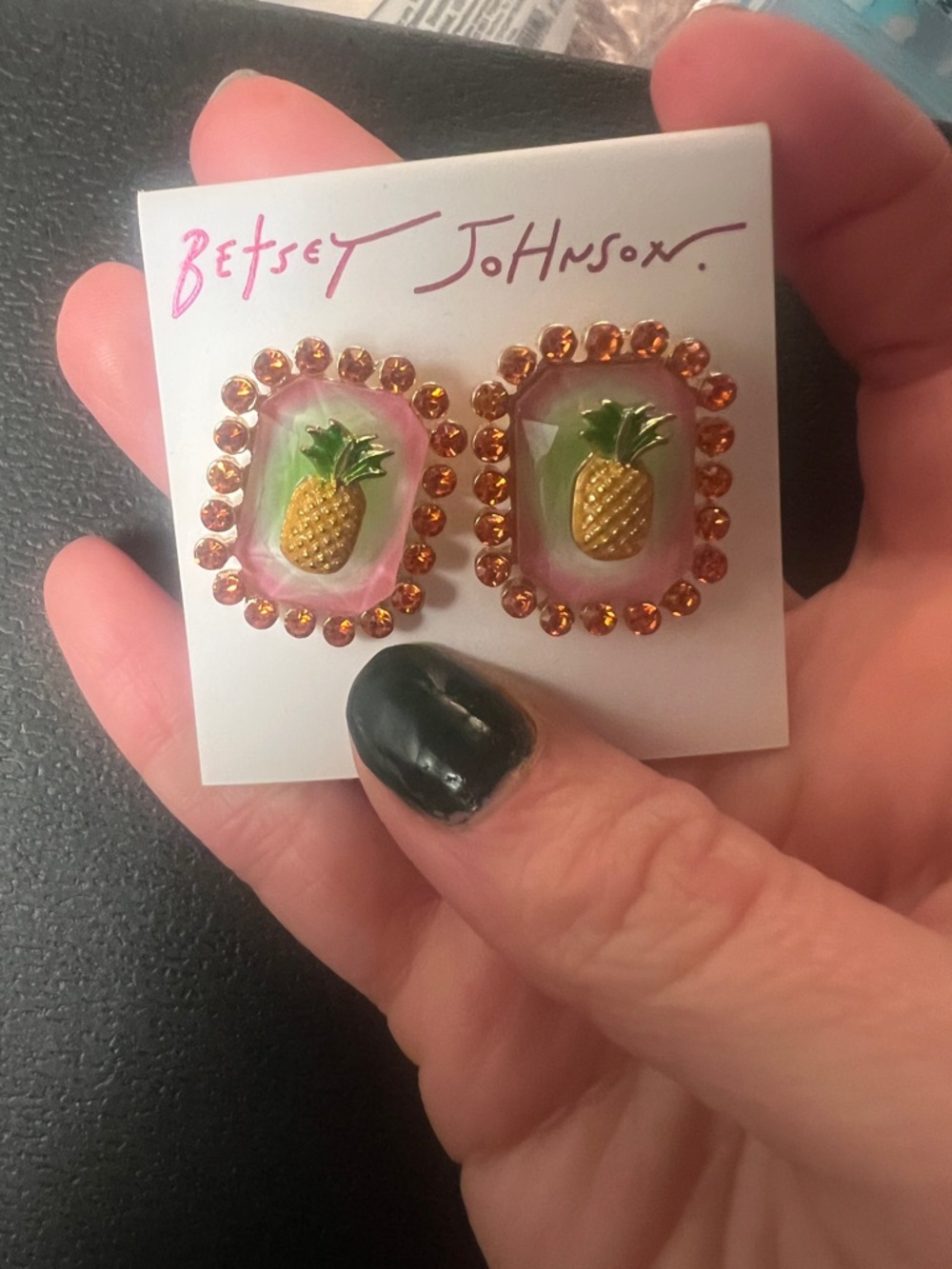 Betsey Johnson Fun Pineapple Earrings 🍍 - Picture 3 of 5